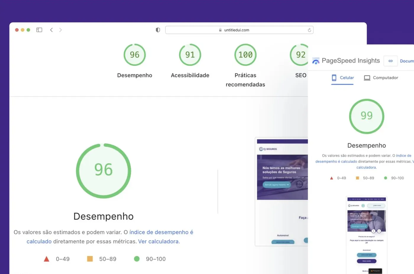 CJ Seguros website on screen