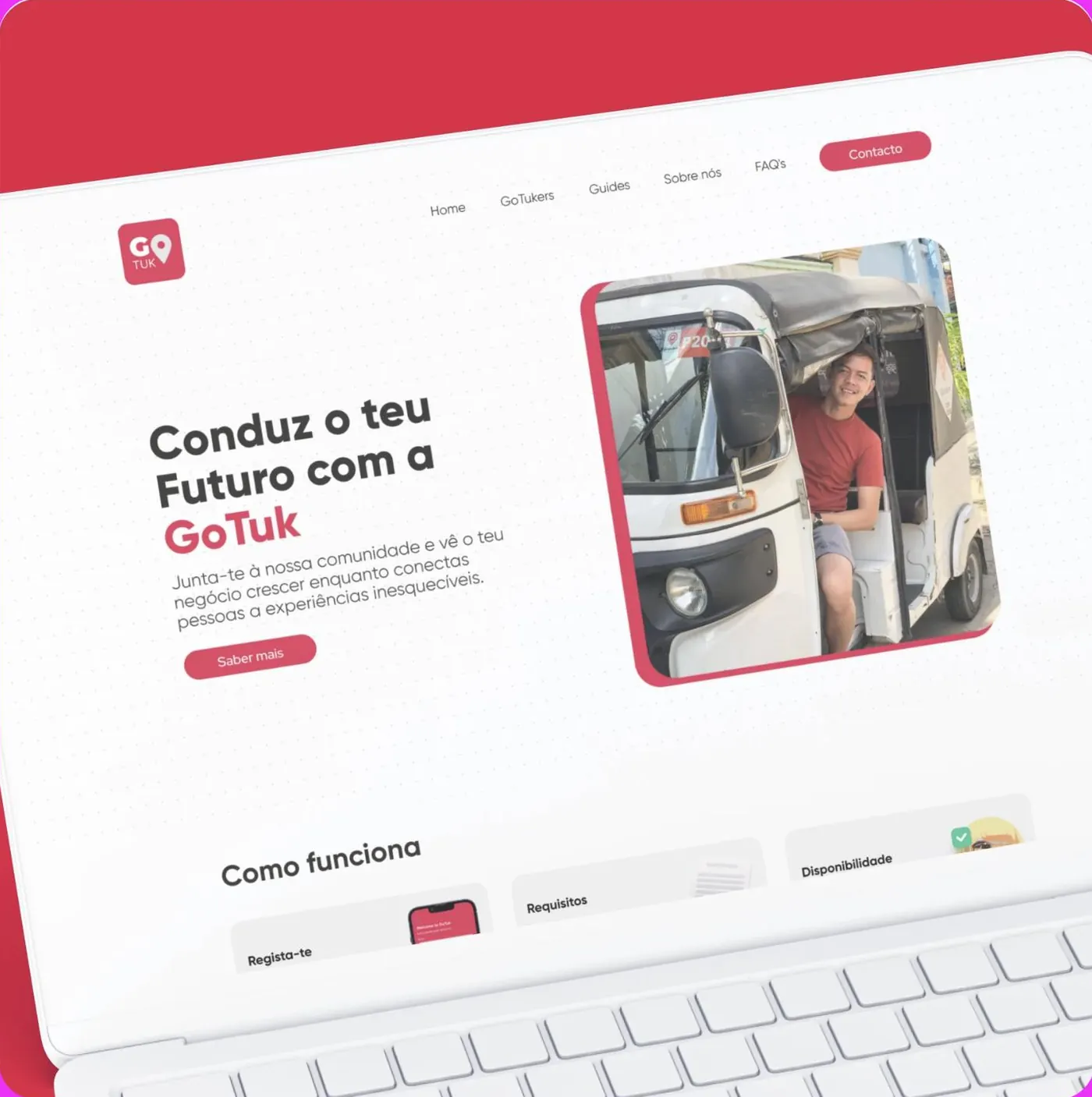 Go Tuk website on screen