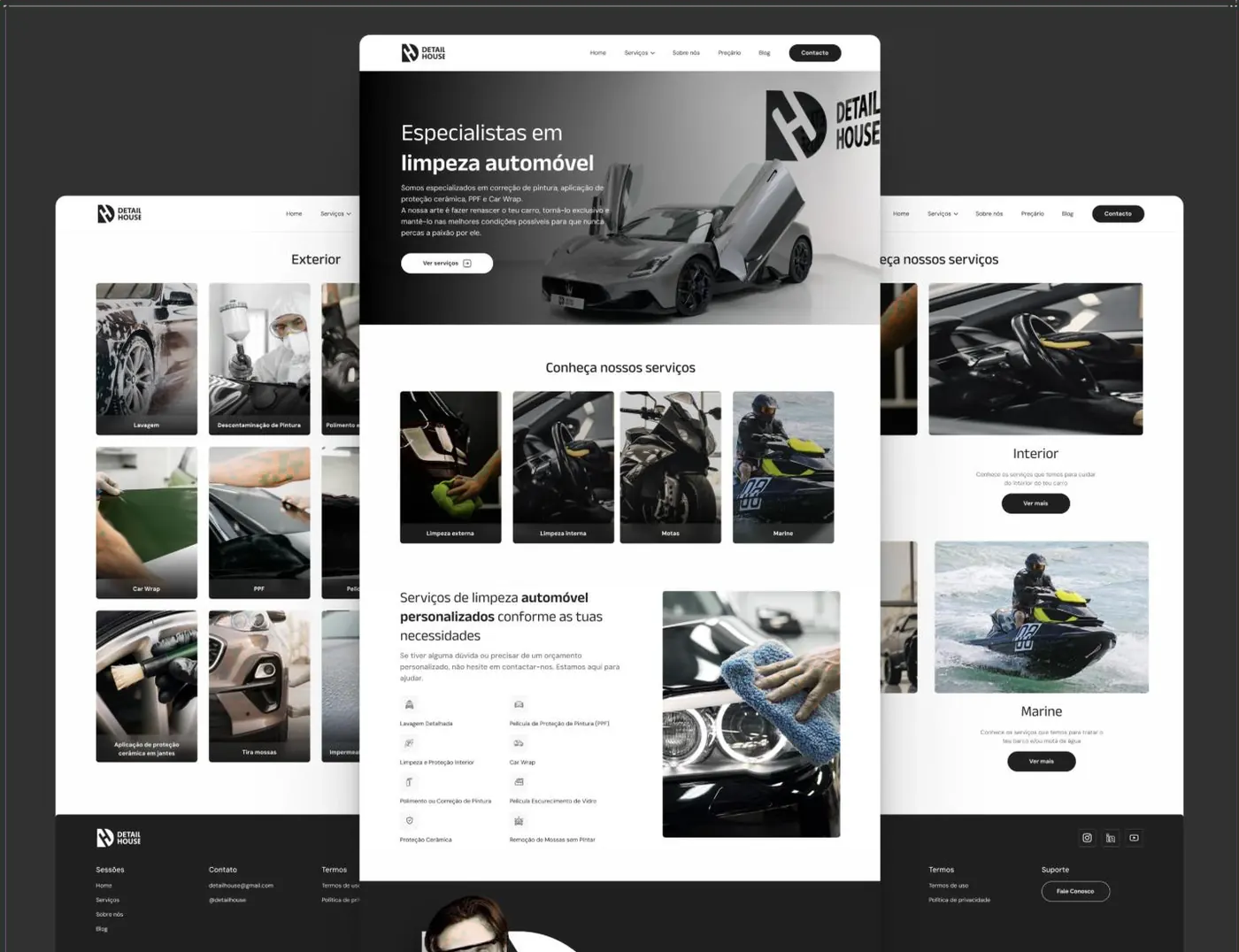 Screens of the Detail House website